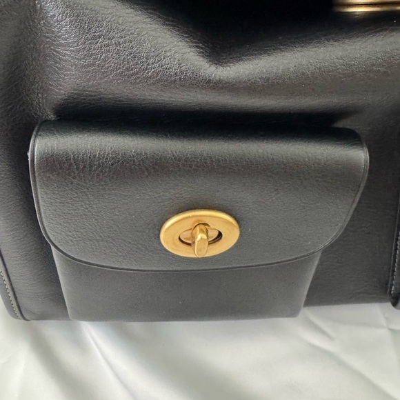 Coach Black Leather Haversack - Picture 2 of 14